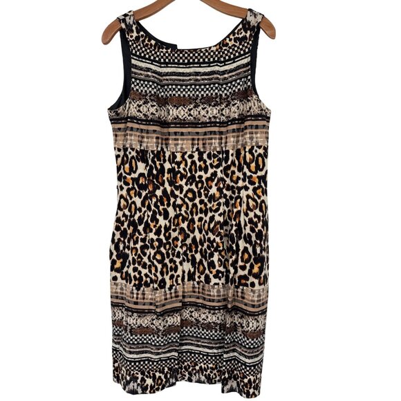 Gabby Skye Womens Sleeveless Dress Size 12 Animal Print & Stripes Polyester/Rayo - Picture 1 of 4